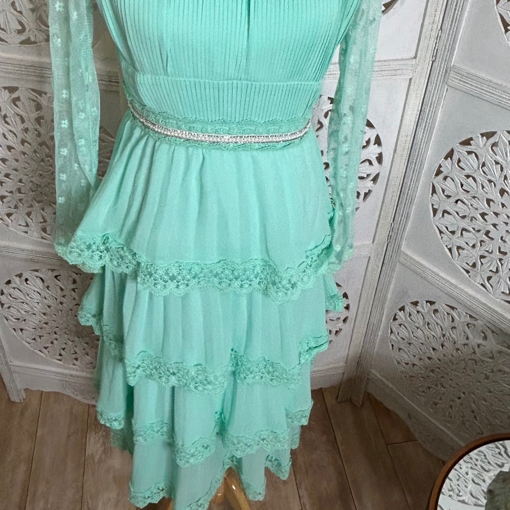 Mint Ruffled Fancy Gown - Picture 5 of 7